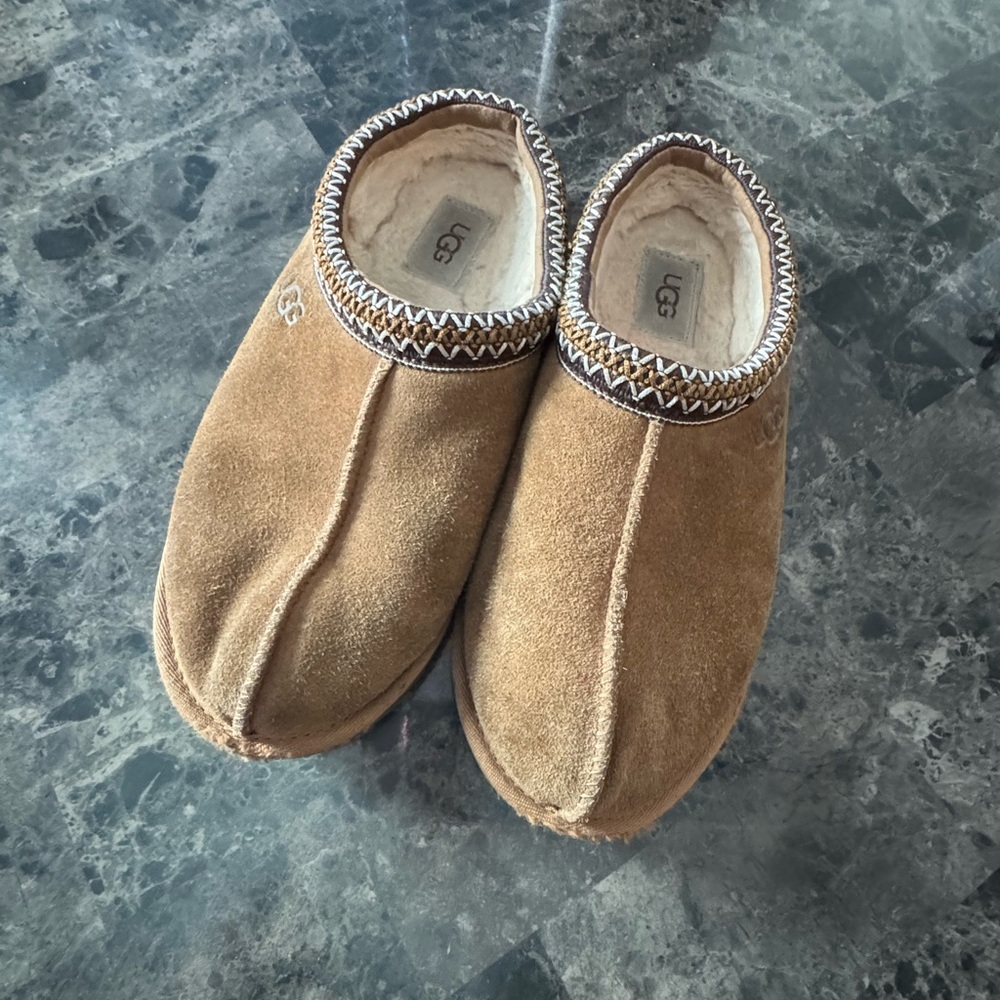 UGG Tasman Chestnut Suede Slip-Ons